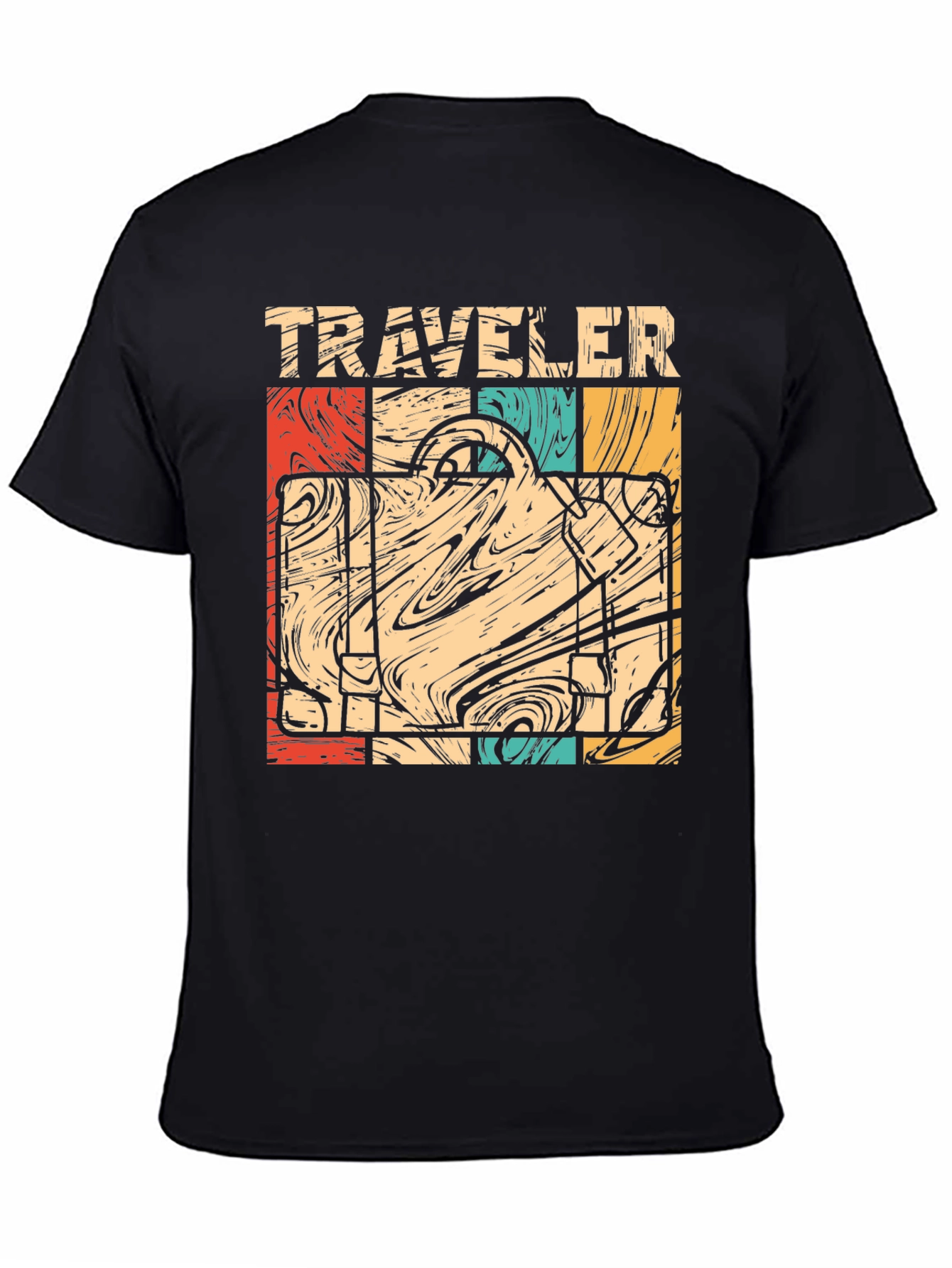 Retro Traveler Suitcase Graphic T-Shirt