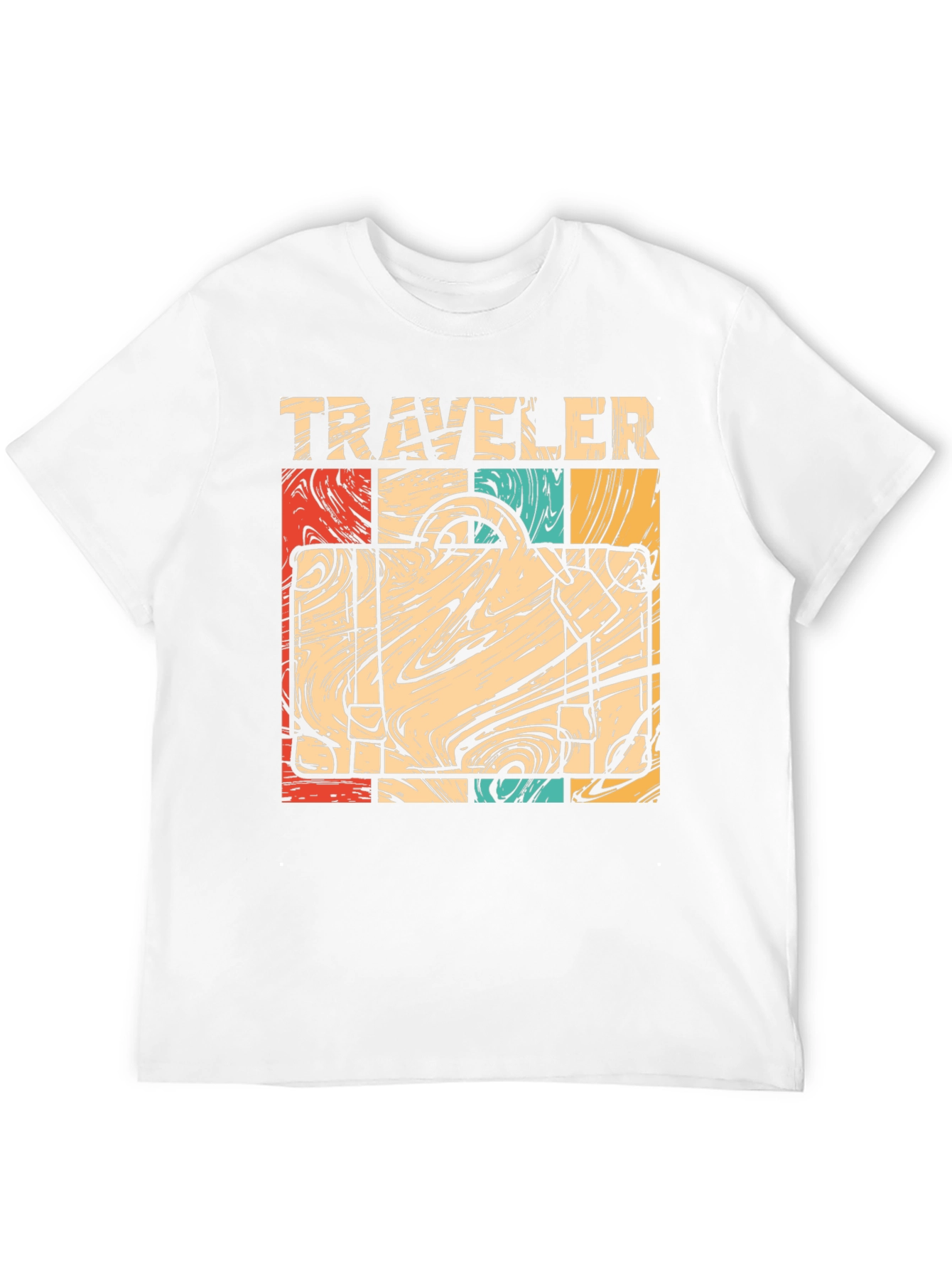 Retro Traveler Suitcase Graphic T-Shirt