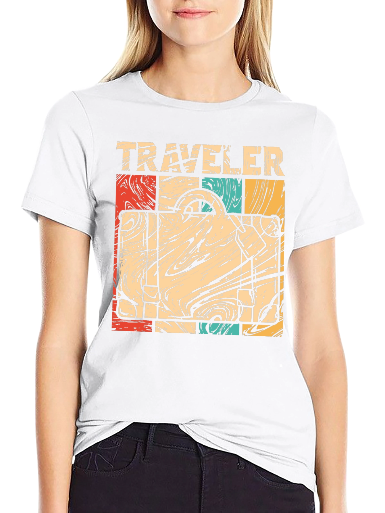 Retro Traveler Suitcase Graphic T-Shirt