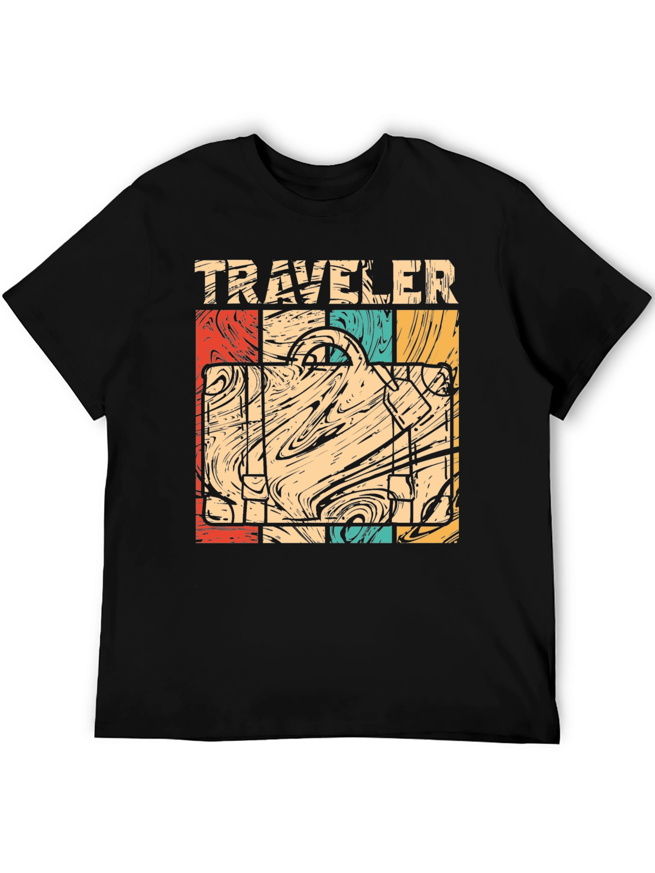 Retro Traveler Suitcase Graphic T-Shirt