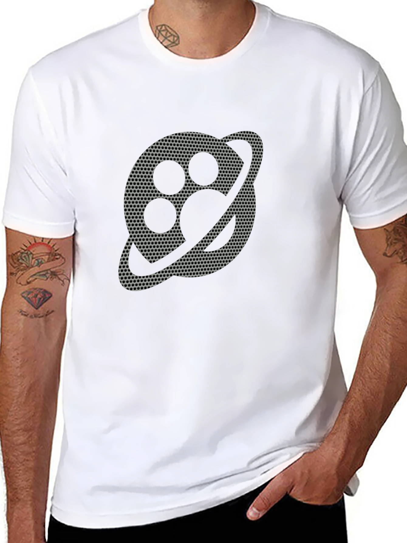 Abstract Planet Graphic Black T-Shirt