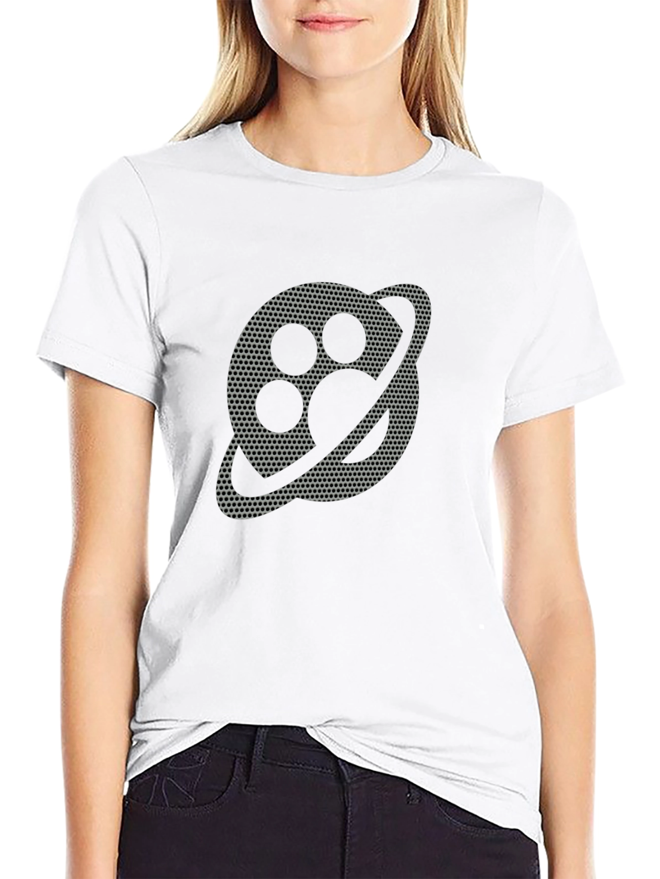 Abstract Planet Graphic Black T-Shirt