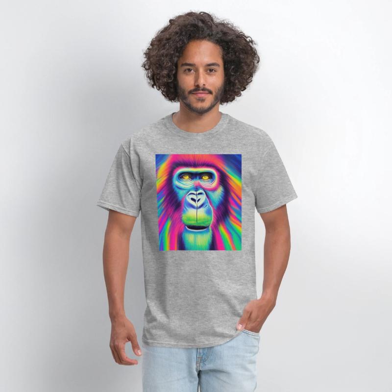 Rainbow monkey abstract portrait , vibrant colors