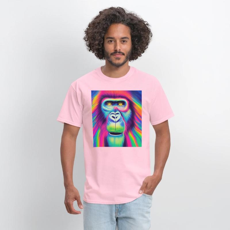 Rainbow monkey abstract portrait , vibrant colors