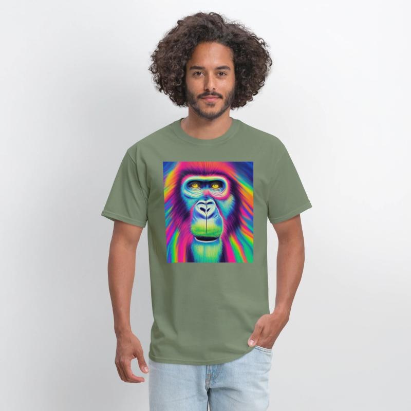 Rainbow monkey abstract portrait , vibrant colors