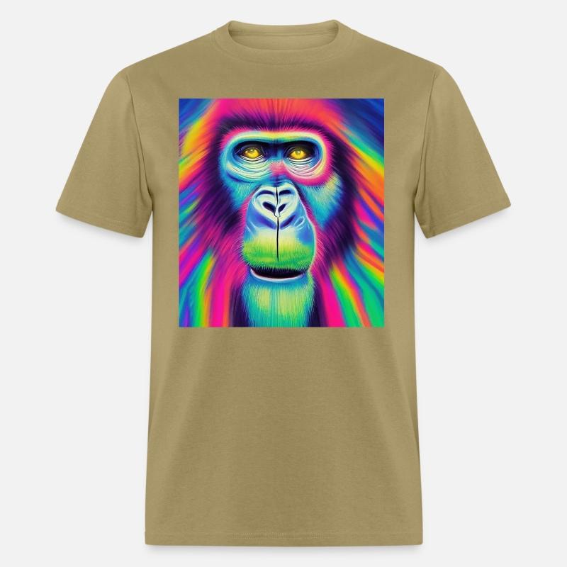Rainbow monkey abstract portrait , vibrant colors