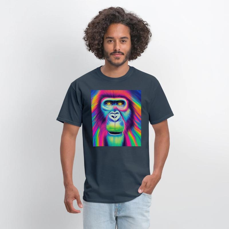 Rainbow monkey abstract portrait , vibrant colors