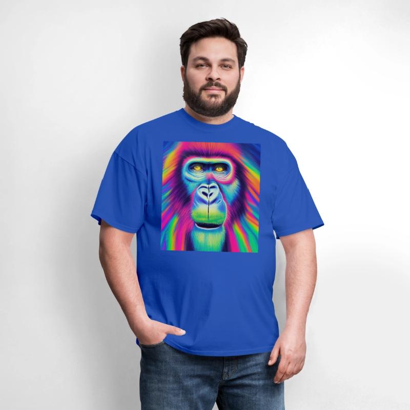 Rainbow monkey abstract portrait , vibrant colors