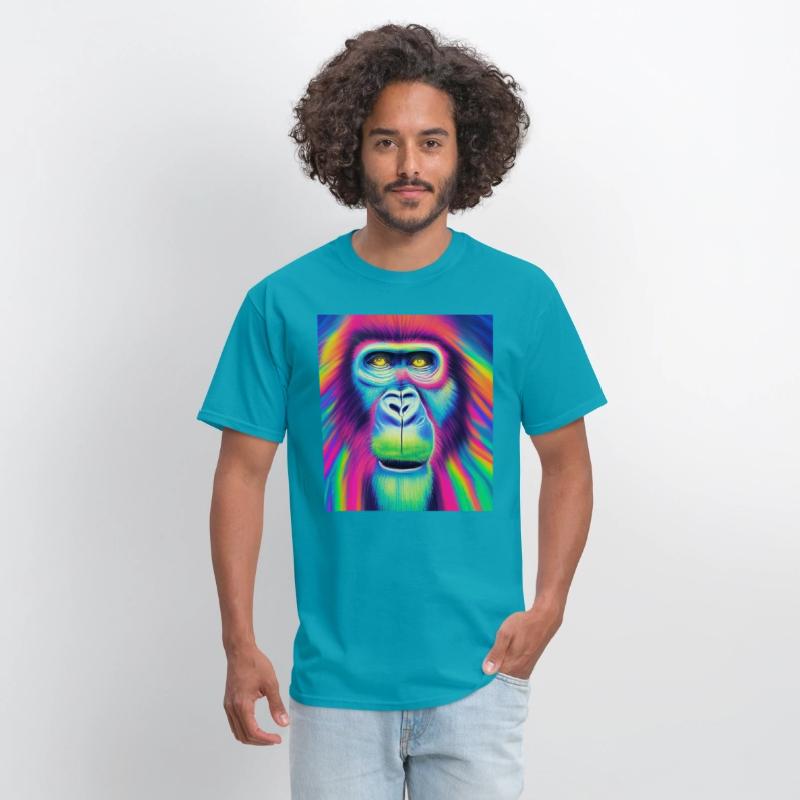 Rainbow monkey abstract portrait , vibrant colors
