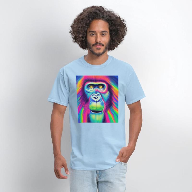 Rainbow monkey abstract portrait , vibrant colors