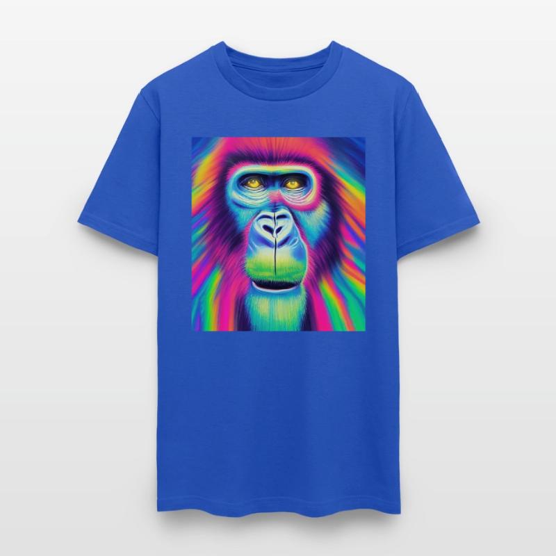 Rainbow monkey abstract portrait , vibrant colors