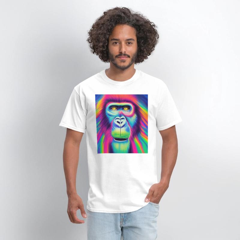 Rainbow monkey abstract portrait , vibrant colors