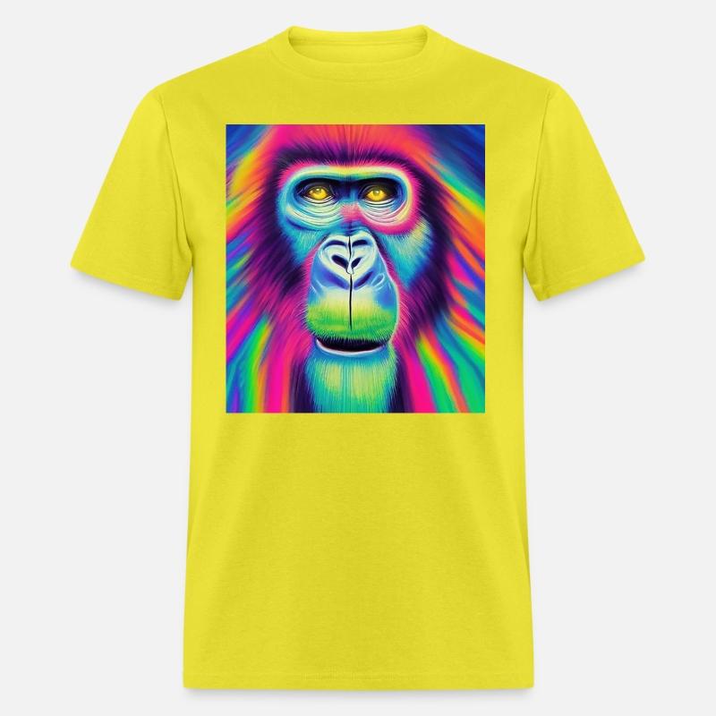 Rainbow monkey abstract portrait , vibrant colors