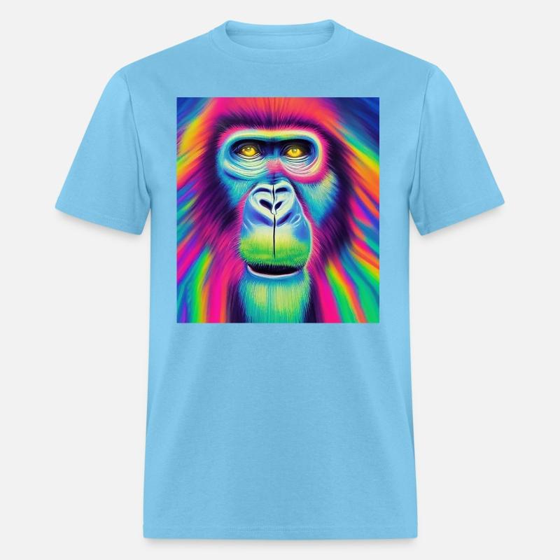 Rainbow monkey abstract portrait , vibrant colors