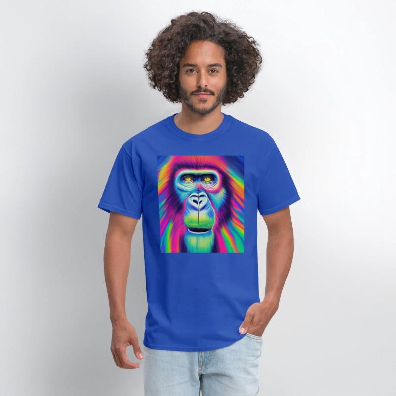 Rainbow monkey abstract portrait , vibrant colors