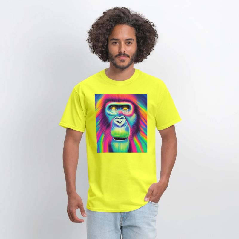 Rainbow monkey abstract portrait , vibrant colors