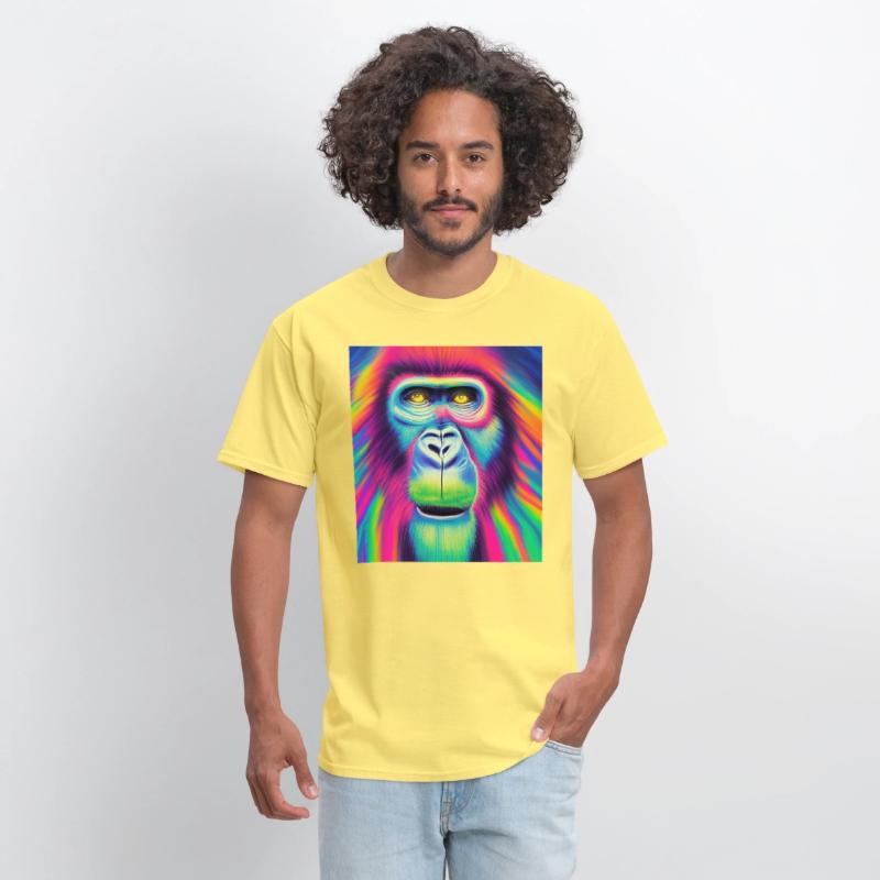 Rainbow monkey abstract portrait , vibrant colors