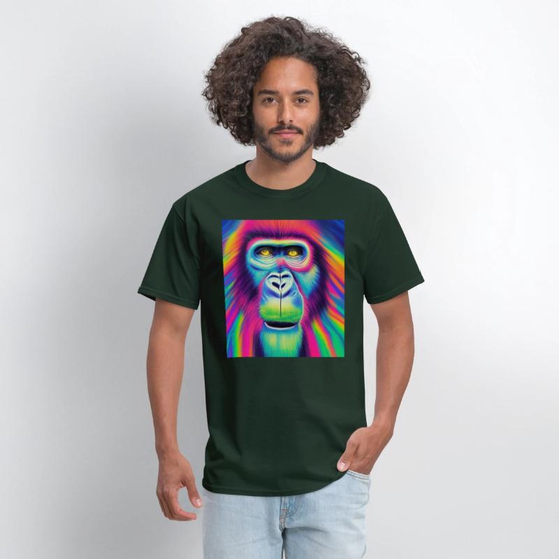 Rainbow monkey abstract portrait , vibrant colors