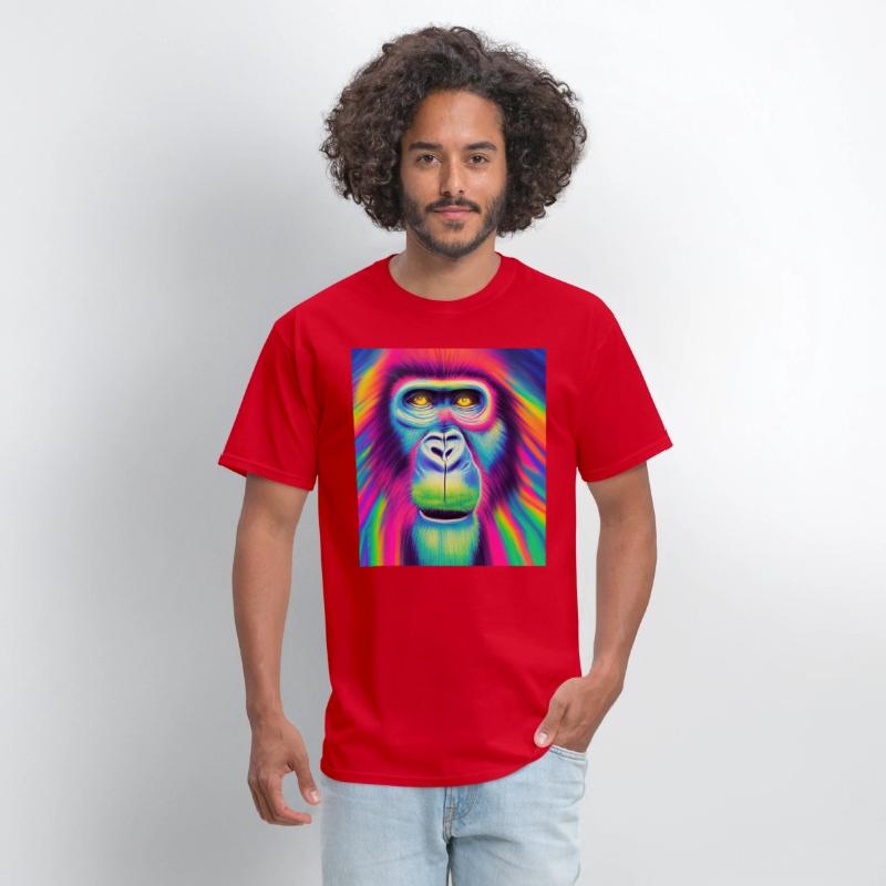 Rainbow monkey abstract portrait , vibrant colors