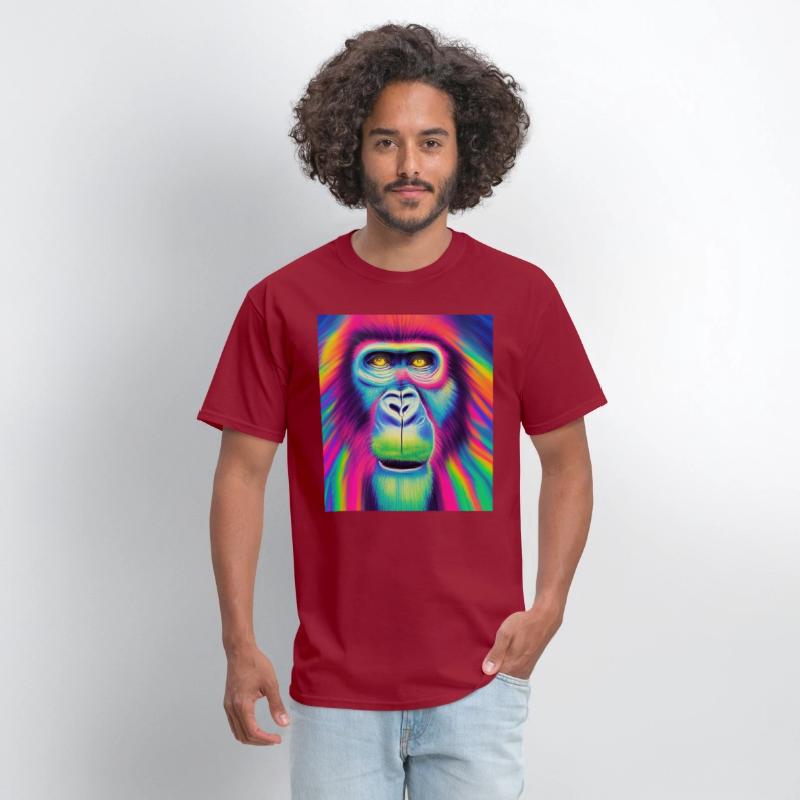 Rainbow monkey abstract portrait , vibrant colors