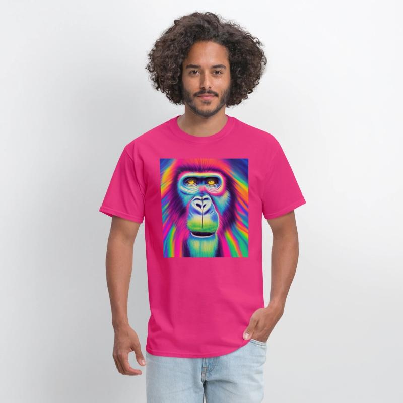 Rainbow monkey abstract portrait , vibrant colors