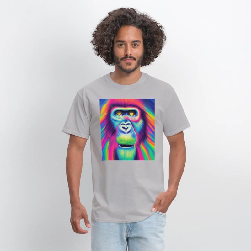 Rainbow monkey abstract portrait , vibrant colors