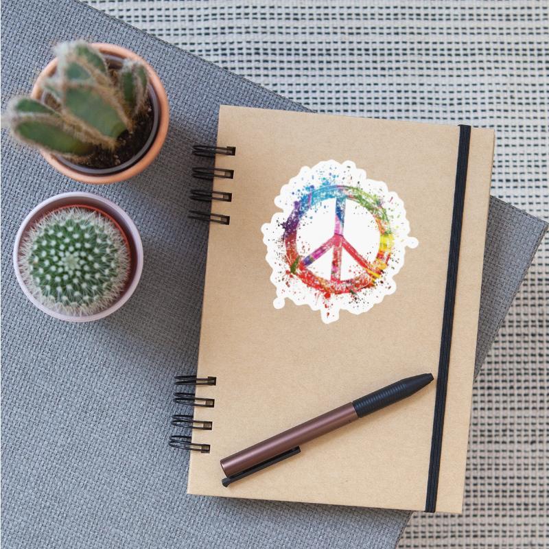 Rainbow Peace Sign Celebrating Pride