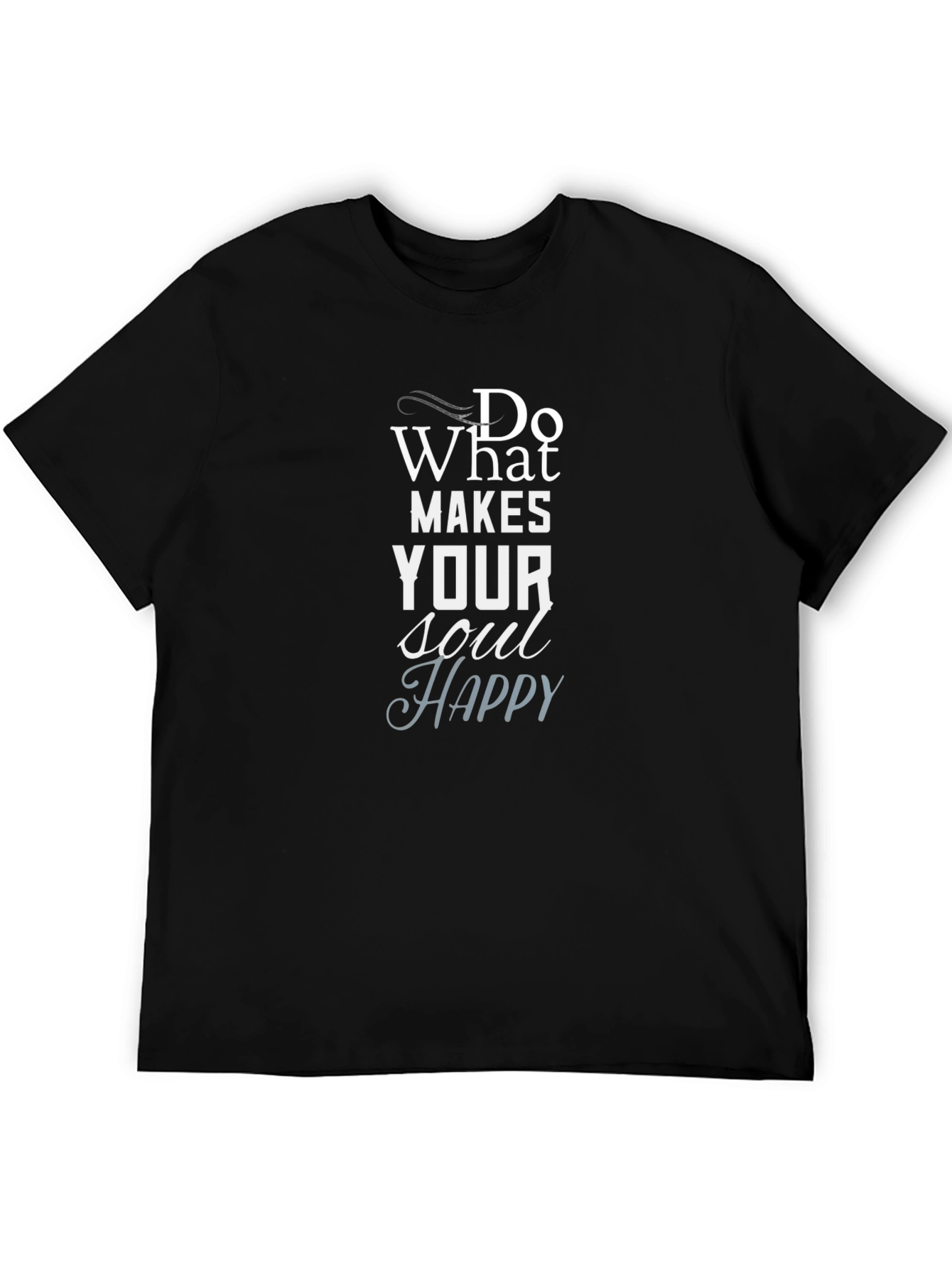 Soul Happy Black Graphic Tee for Men