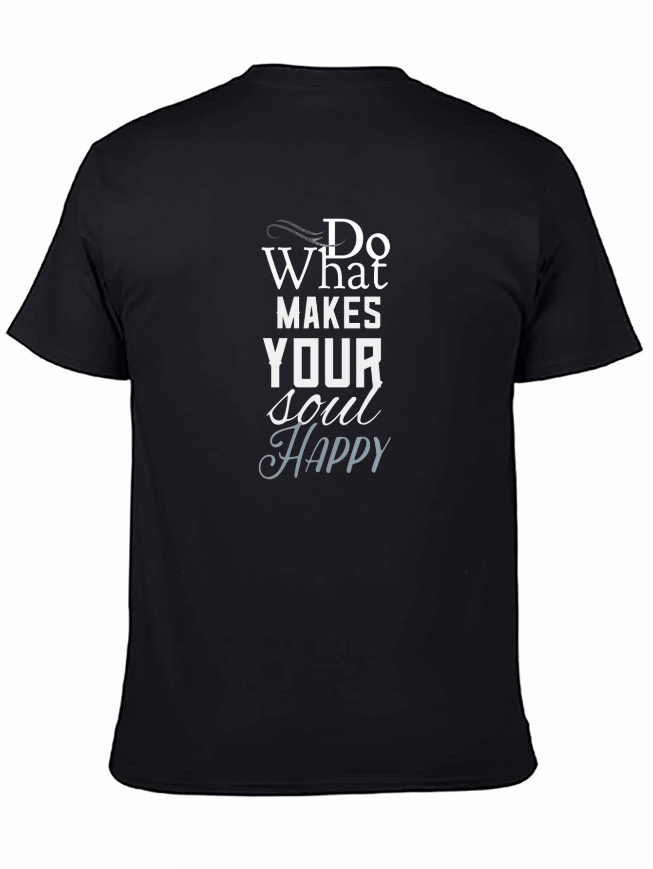 Soul Happy Black Graphic Tee for Men