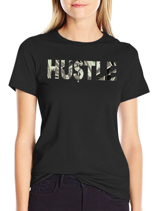 Hustle Money Print Black T-Shirt