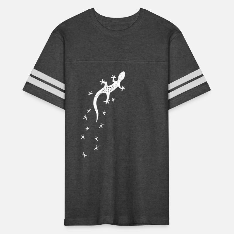 Retro Lizard Drawing With Tracks | Leopard-Gecko