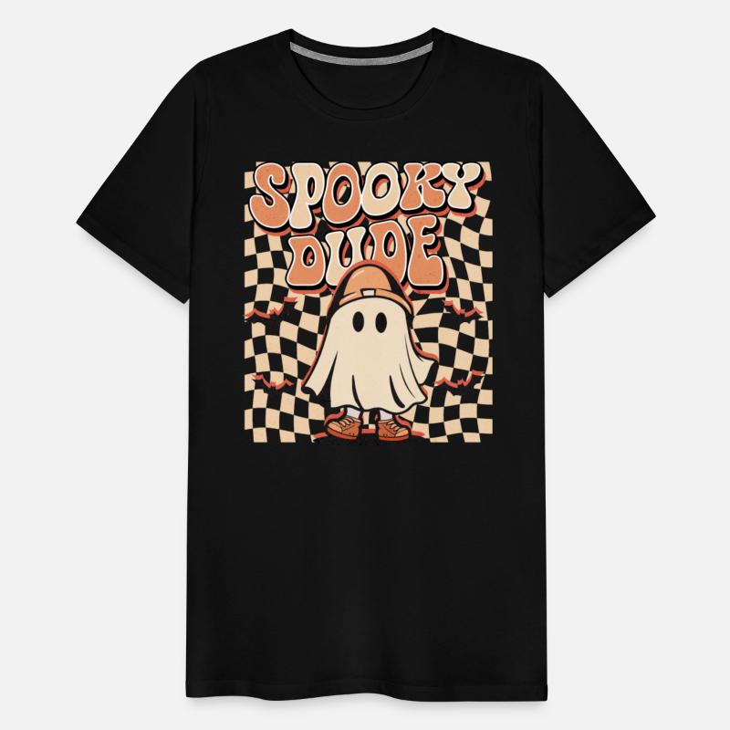 Retro Style Ghost Art with Checkered Background