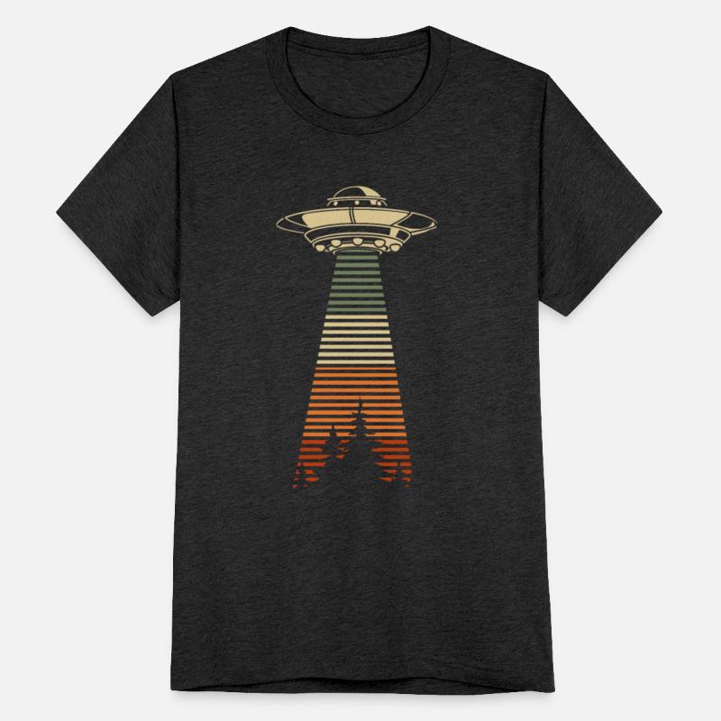 Retro UFO Abduction Forest Alien Spaceship