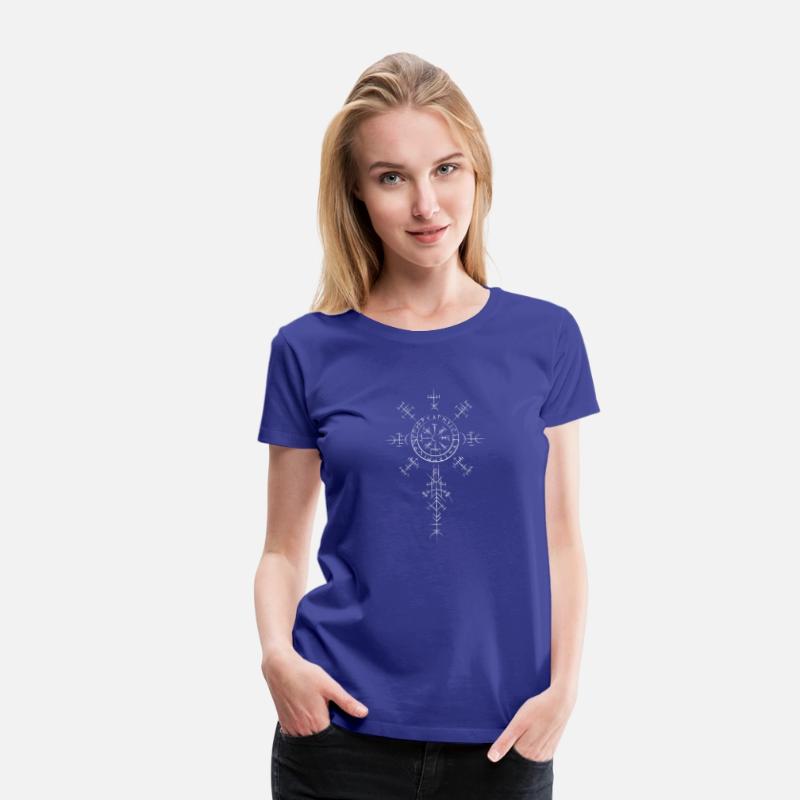 Retro Viking Symbol Compass Vegvisir Nordic Rune