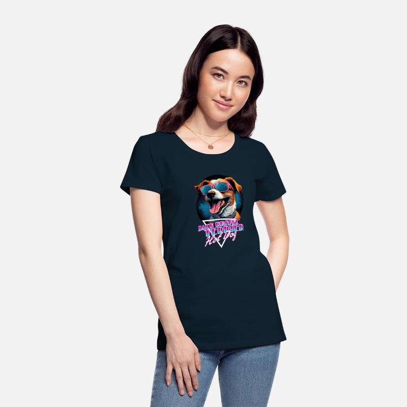 Retro Wave Jack Russel Terrier Hot Dog Shirt