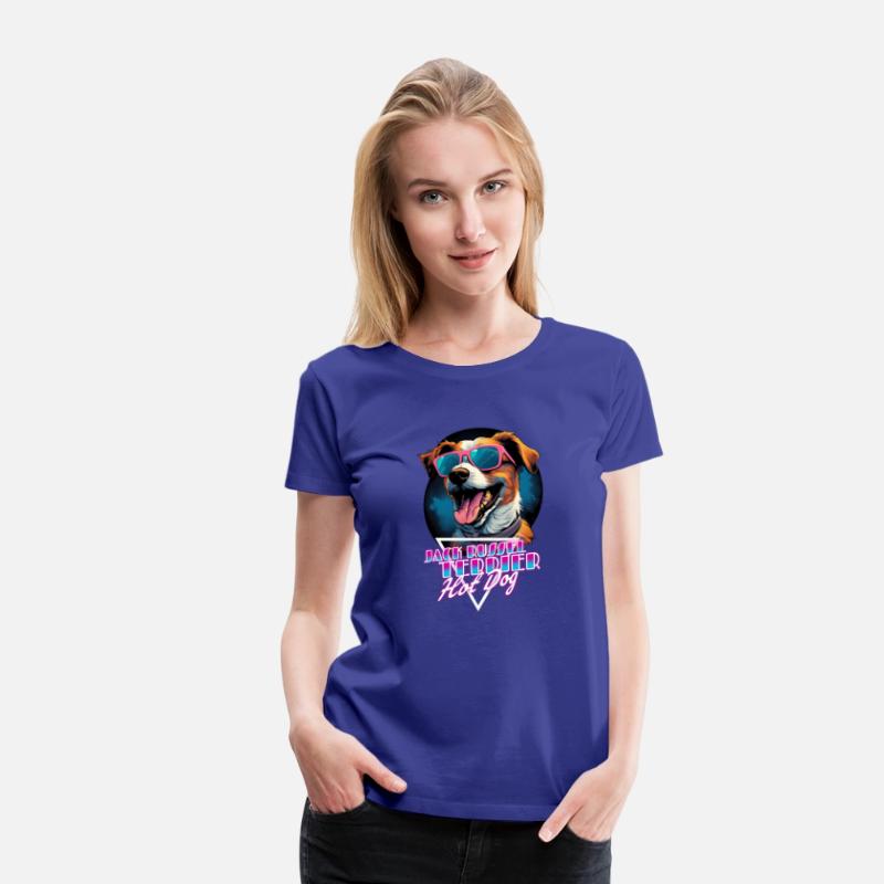 Retro Wave Jack Russel Terrier Hot Dog Shirt