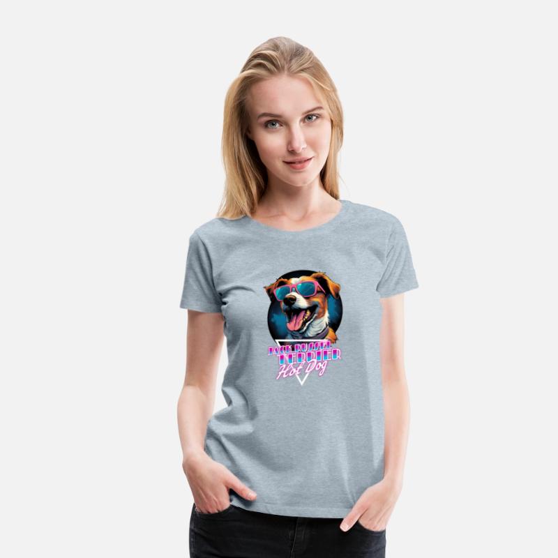 Retro Wave Jack Russel Terrier Hot Dog Shirt
