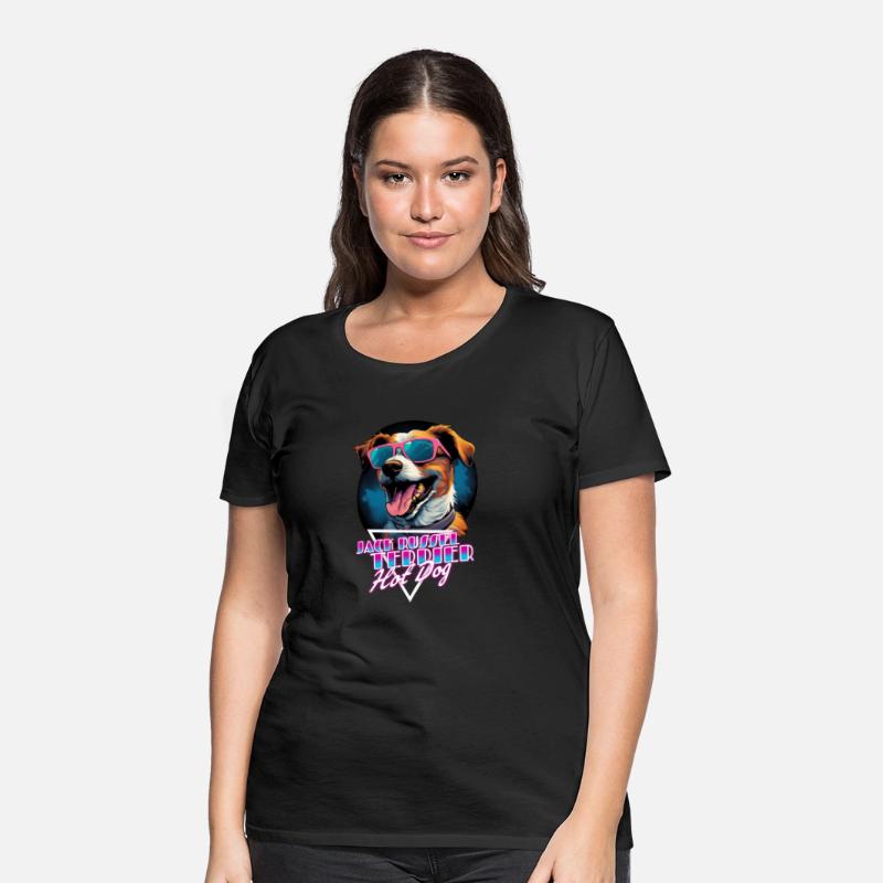 Retro Wave Jack Russel Terrier Hot Dog Shirt
