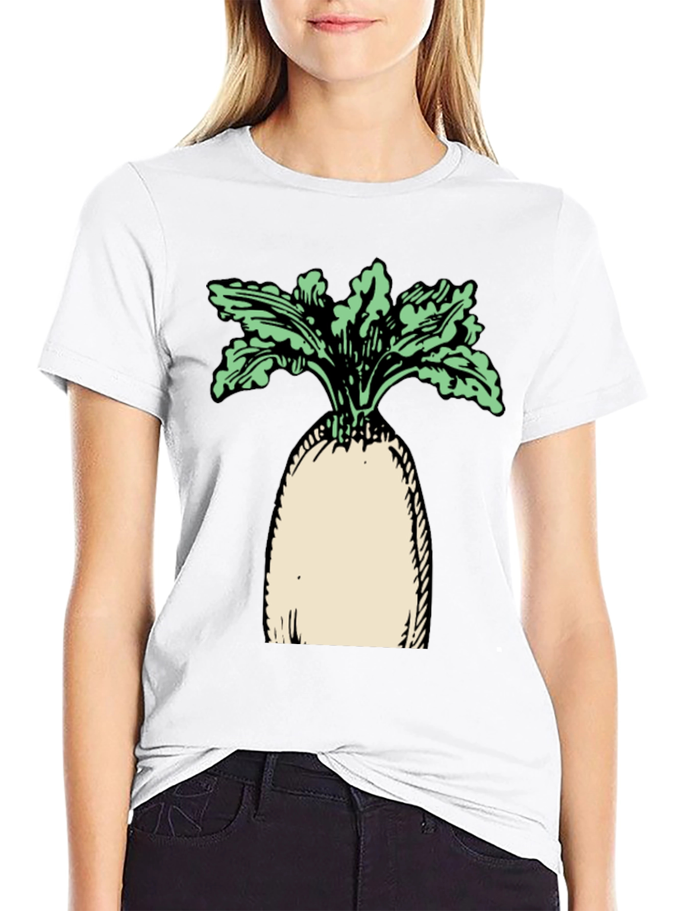 Radish Graphic Tee - Unisex Black Cotton T-Shirt