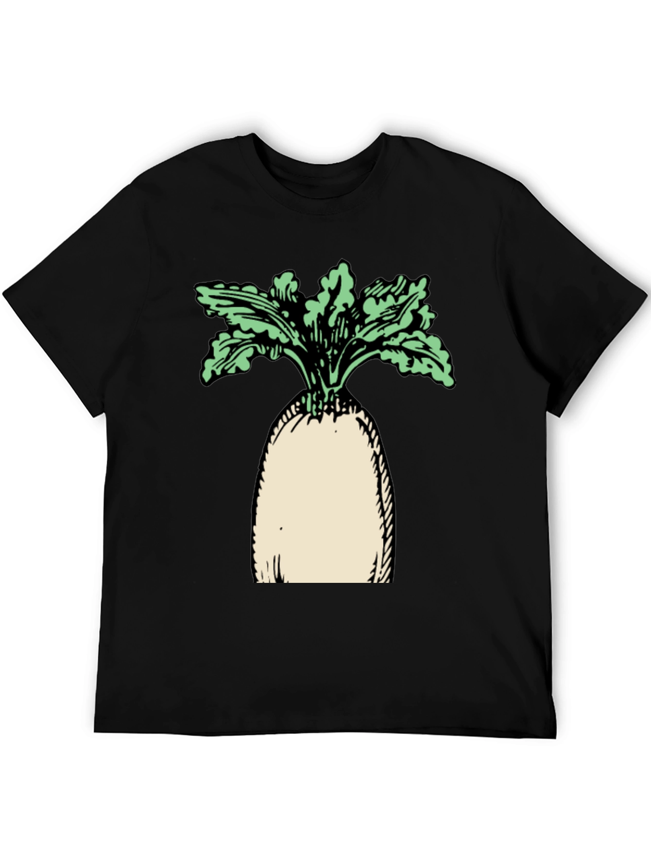 Radish Graphic Tee - Unisex Black Cotton T-Shirt