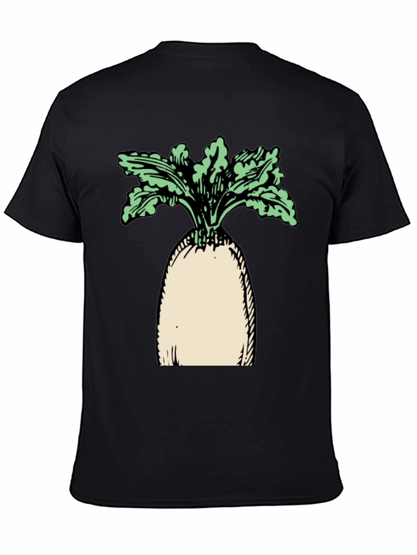 Radish Graphic Tee - Unisex Black Cotton T-Shirt