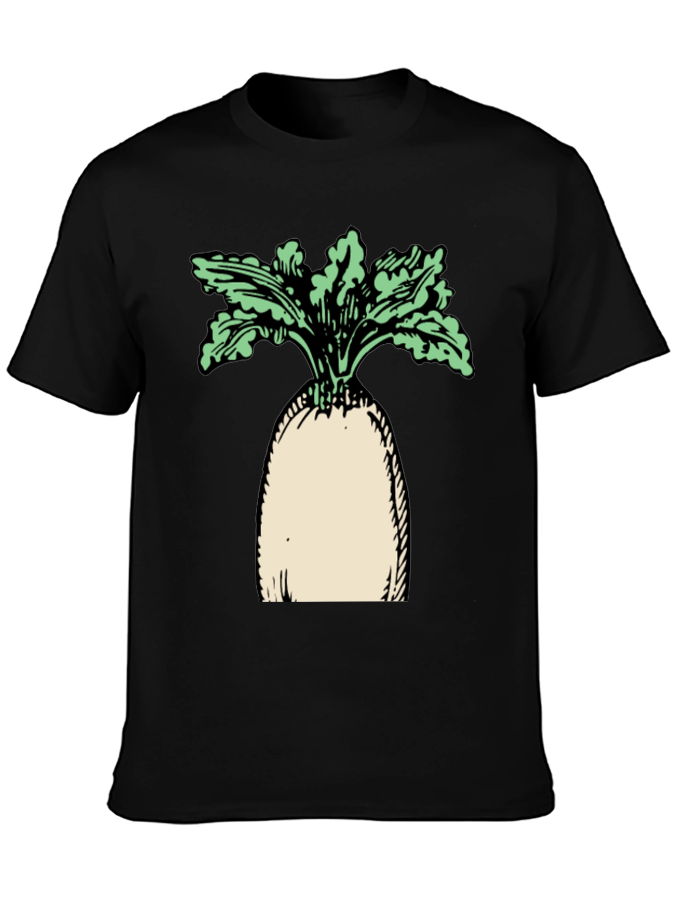 Radish Graphic Tee - Unisex Black Cotton T-Shirt