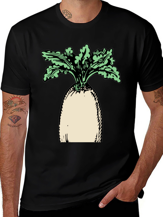 Radish Graphic Tee - Unisex Black Cotton T-Shirt