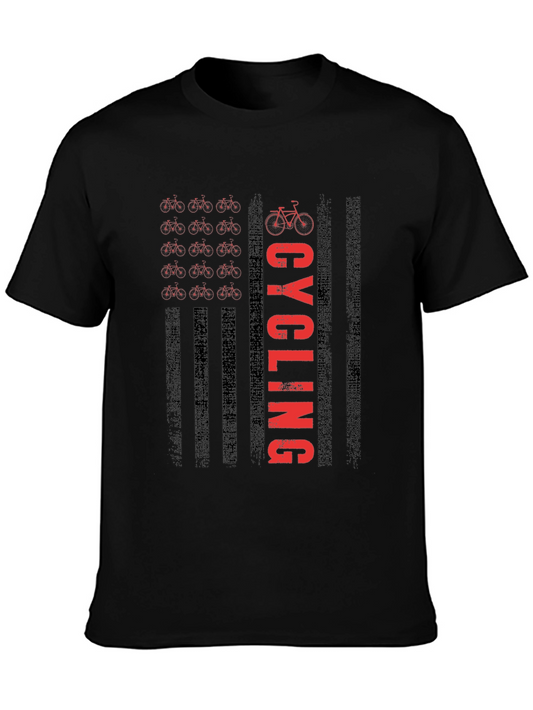 Cycling USA Flag Graphic T-Shirt