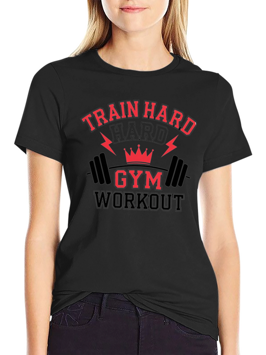 Train Hard Gym Workout Graphic Tee
