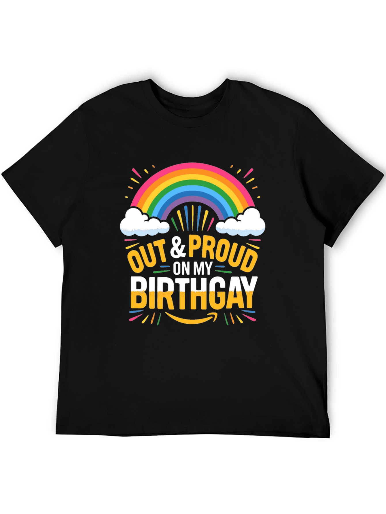 Out & Proud Birthday Rainbow Graphic T-Shirt