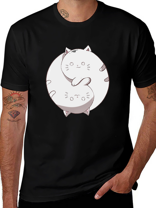 Yin Yang Cats Graphic T-Shirt