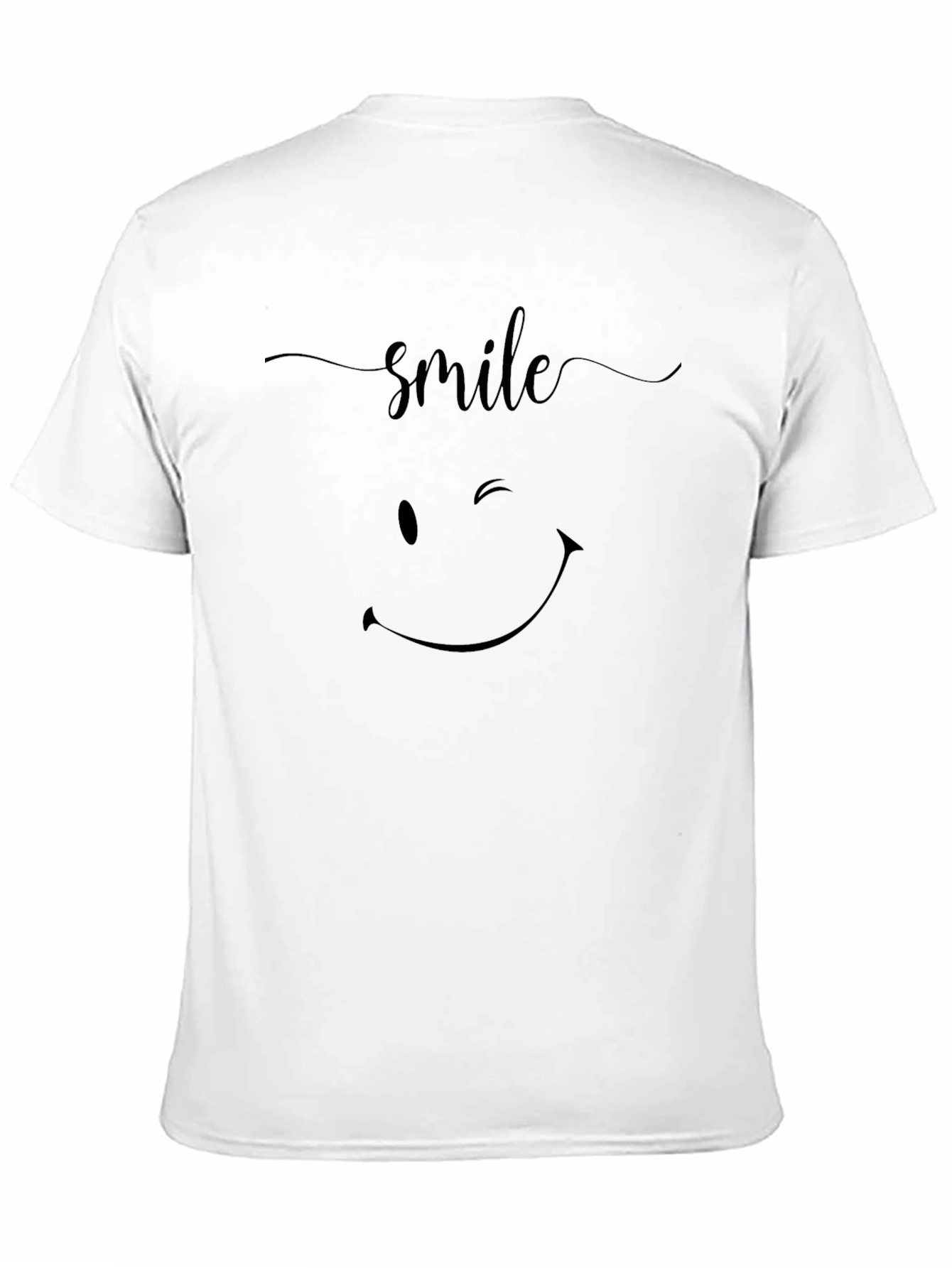 Smile Graphic Print Black T-Shirt