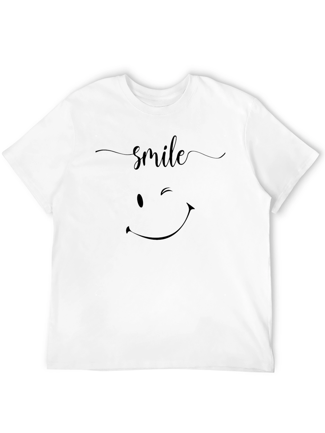 Smile Graphic Print Black T-Shirt