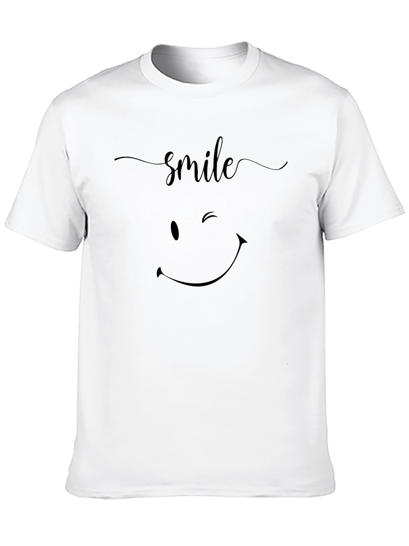 Smile Graphic Print Black T-Shirt